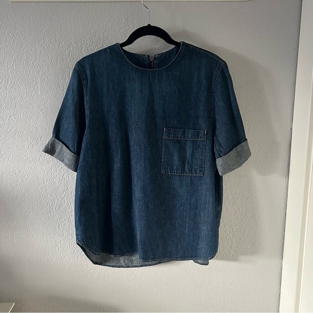TWP Cotton Denim Oversized Pocket Top